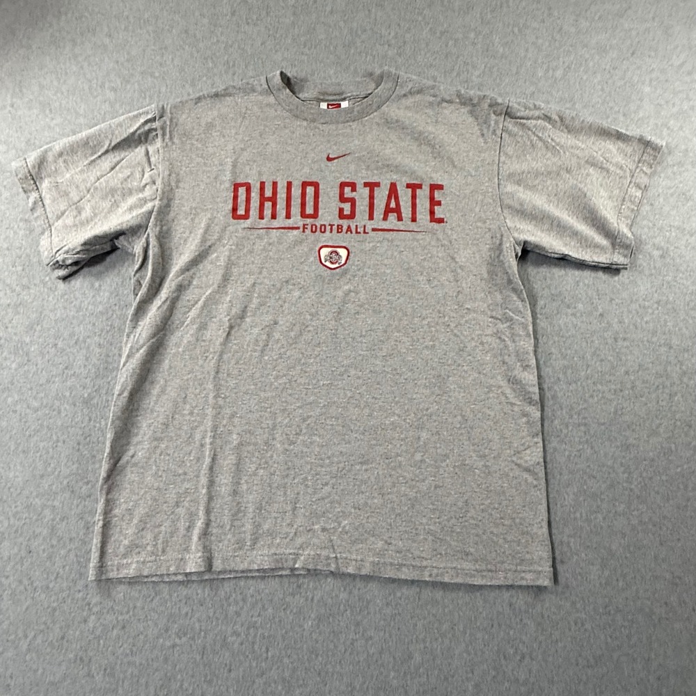 Vintage Nike Center Swoosh Ohio State Buckeyes Football T-Shirt Mens Medium Gray